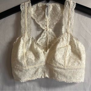 Intimately Free People Galloon Racerback lace bralette Ivory Size XS